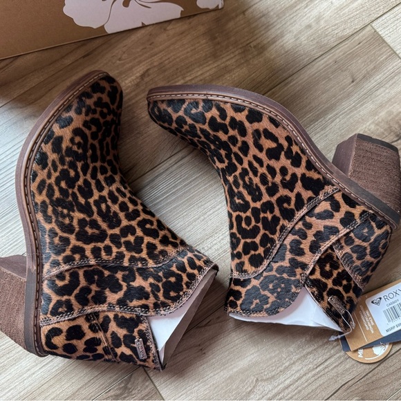 Roxy Cassidy leather ankle boot NEW Cheetah print Sz 6 - Picture 8 of 10
